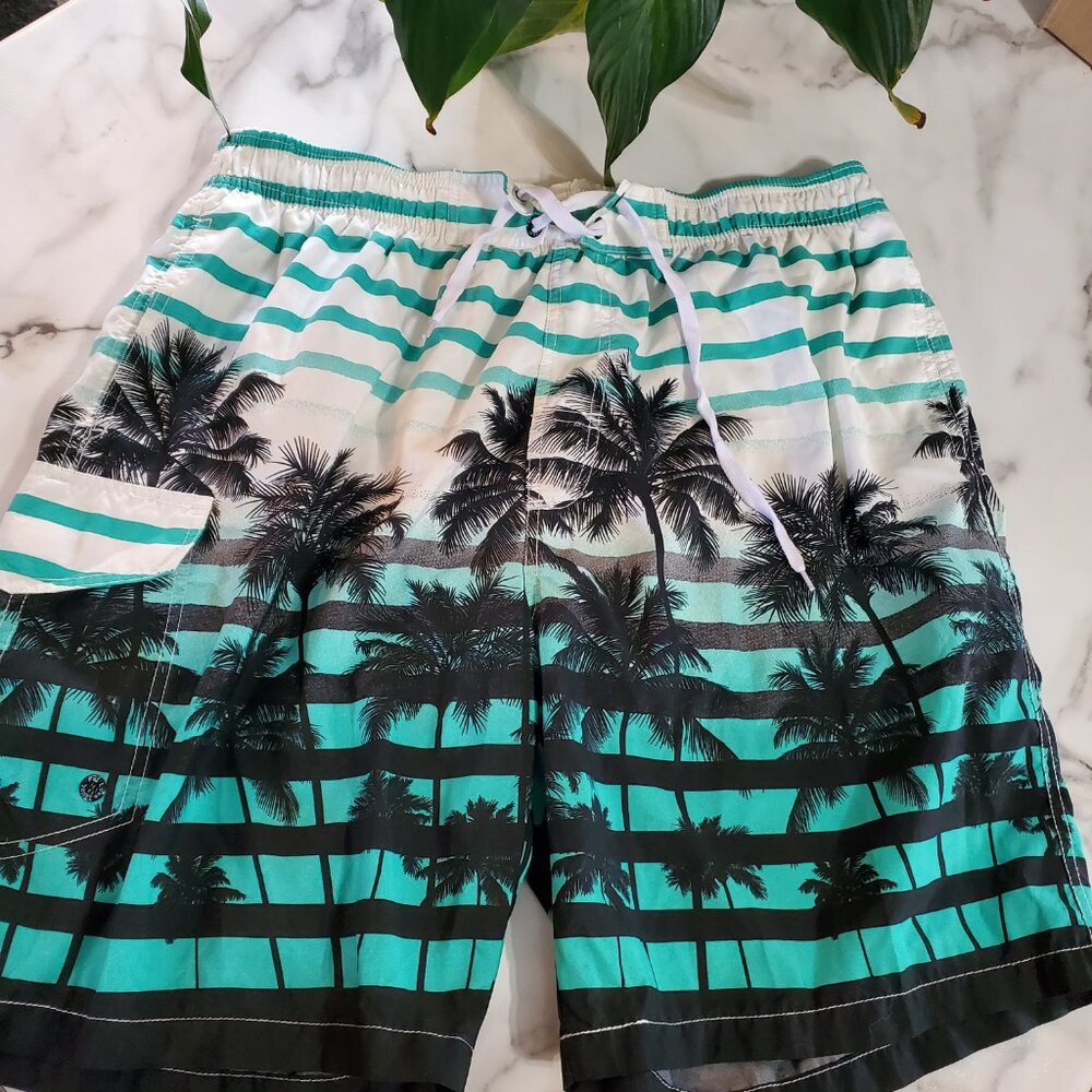 APTRO Palm Trees Print Men's Swim Trunks size 2XL